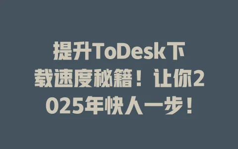提升ToDesk下载速度秘籍！让你2025年快人一步！ 一