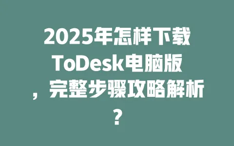 2025年怎样下载ToDesk电脑版，完整步骤攻略解析？-ToDesk官网 - ToDesk下载